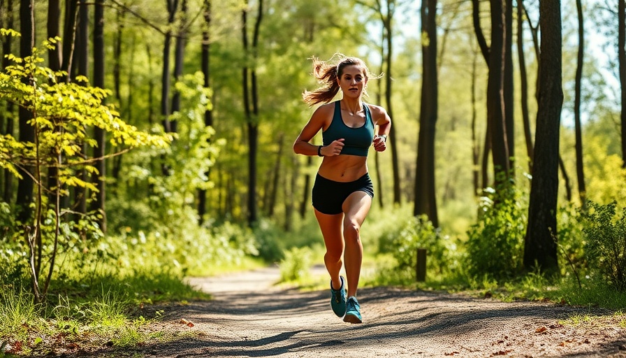 GOOD GRiEF Running Club member running determinedly on a sunny day.