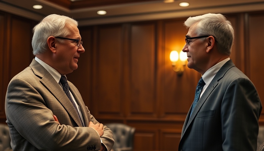 Men in suits at formal meeting discussing postponing vaccine advisory.