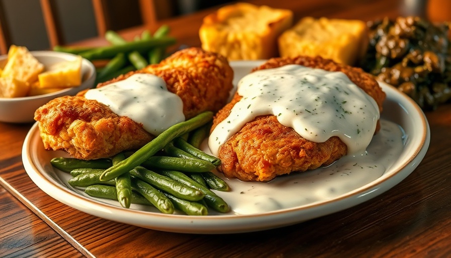 Southern comfort food plate at Drew's Place Fort Worth restaurant