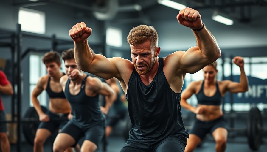 CrossFit Dallas Fitness athletes exercising intensely in a gym.