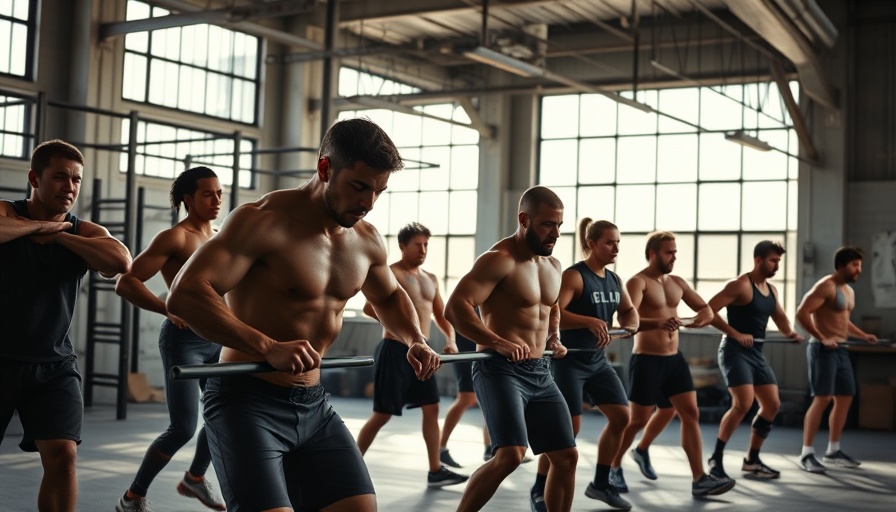Athletes in a modern CrossFit gym in Dallas during an intense workout, showcasing various exercises and teamwork.