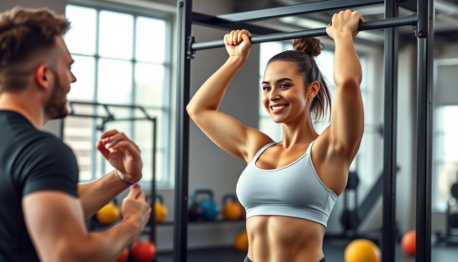 Energetic woman and trainer in gym, illustrating stress-inflammation loop.