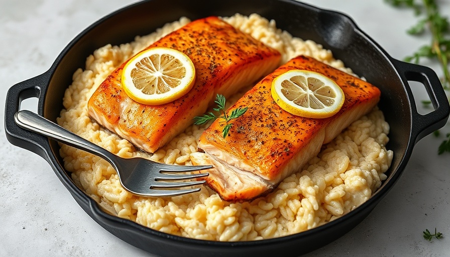 Delicious back to school meal plan with salmon and risotto.