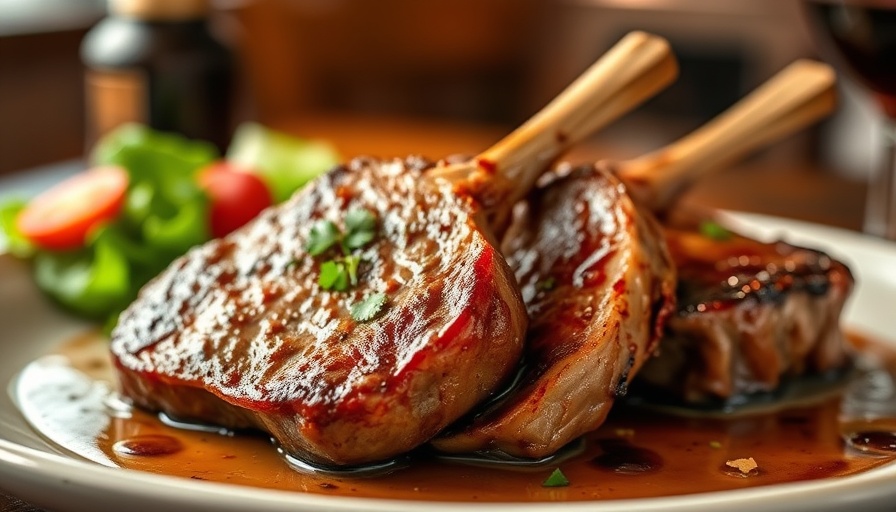 Great Steak Experience in Dallas: Lamb chops on a plate in a cozy setting.