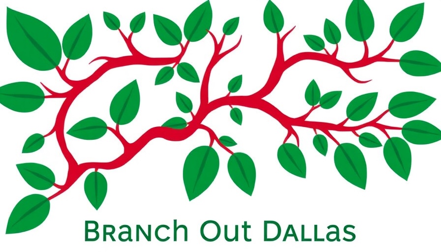 Branch Out Dallas Tree Giveaway 2023 logo with leaves and branches