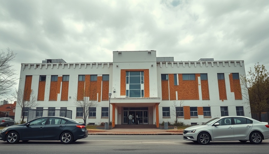Tri-City Hospital demolition preparation in Dallas, building partially boarded up.