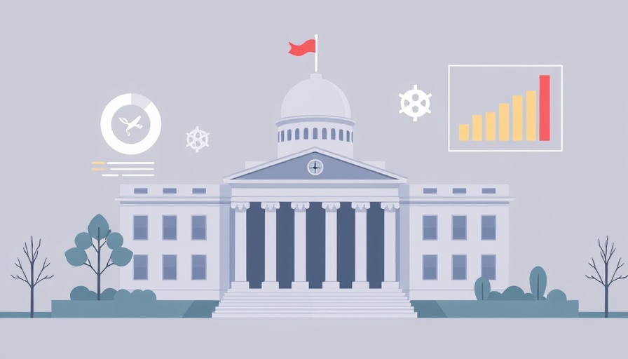 Abstract illustration of government building representing southern county tax break suspension.