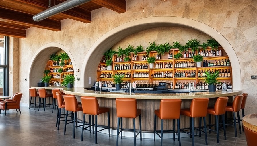 Stylish interior of Far Out Dallas bar and distillery with modern design.