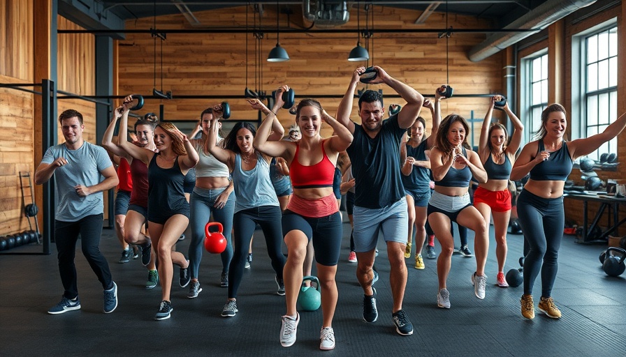 Adults exercising with kettlebells in Dallas Fort Worth fitness gym.