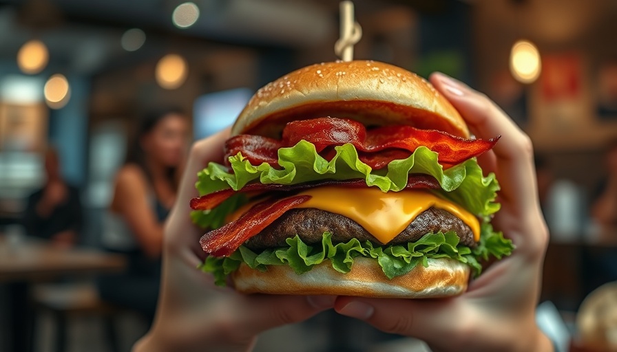 Gourmet burger from TikTok food trends in Dallas.