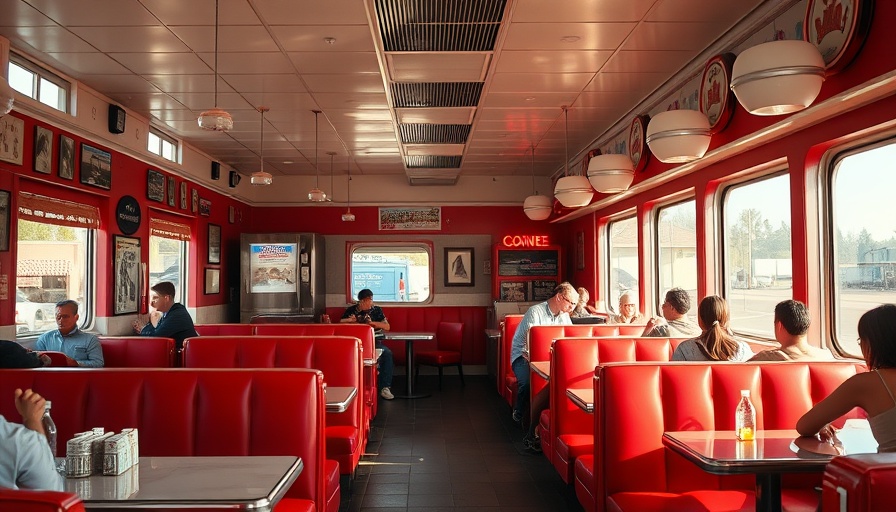 Classic Dallas diner interior with patrons enjoying food.