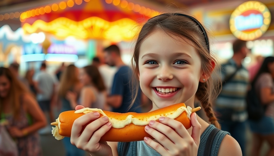 Girl enjoying a corn dog at 2025 State Fair of Texas