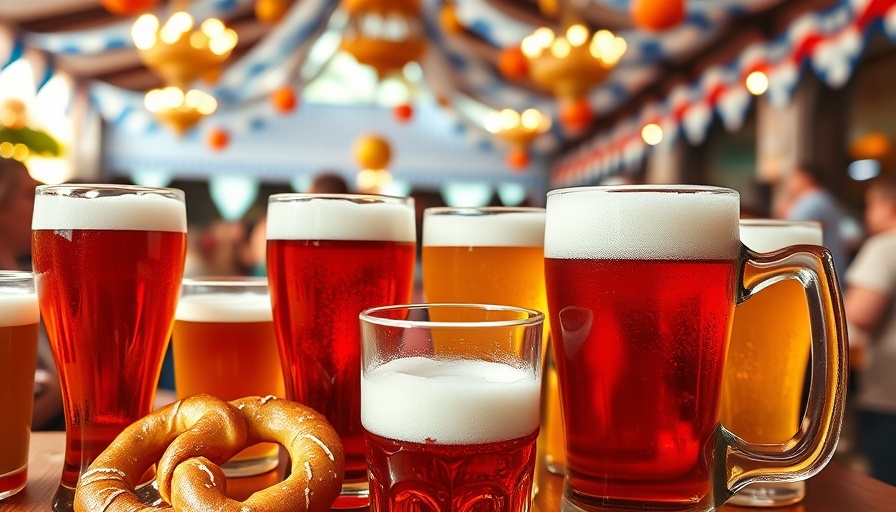 Passport to Germany at Central Market: Bavarian beer and pretzel scene.