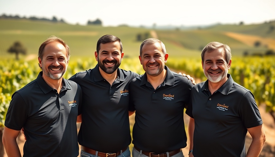 Domaine Arsac 2023 Viognier vineyard team smiling.