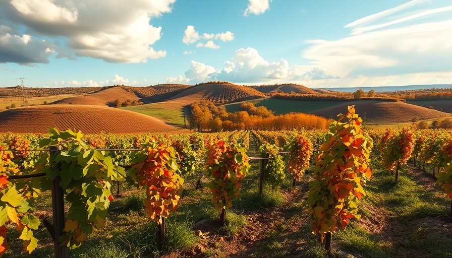 Texas vineyard illustrating winemaking heritage with sunlit vines.