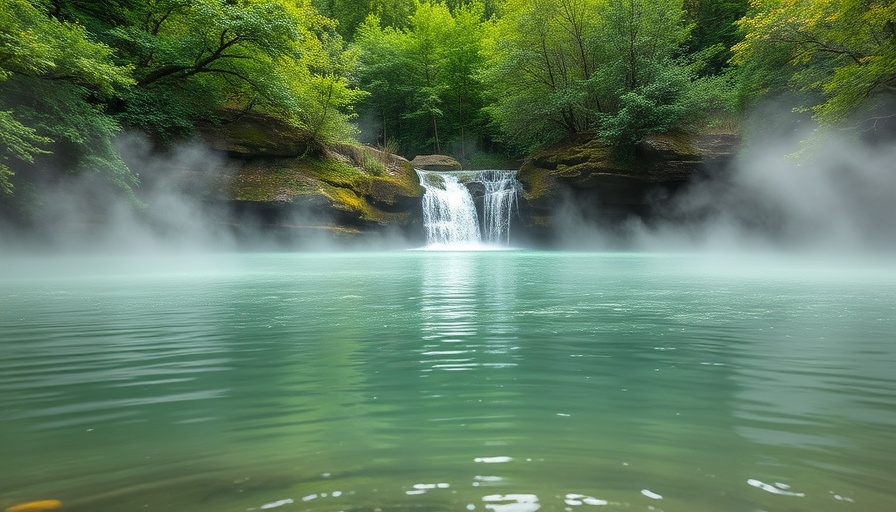 Misty hot springs at a weekend getaway in Hot Springs, Arkansas.