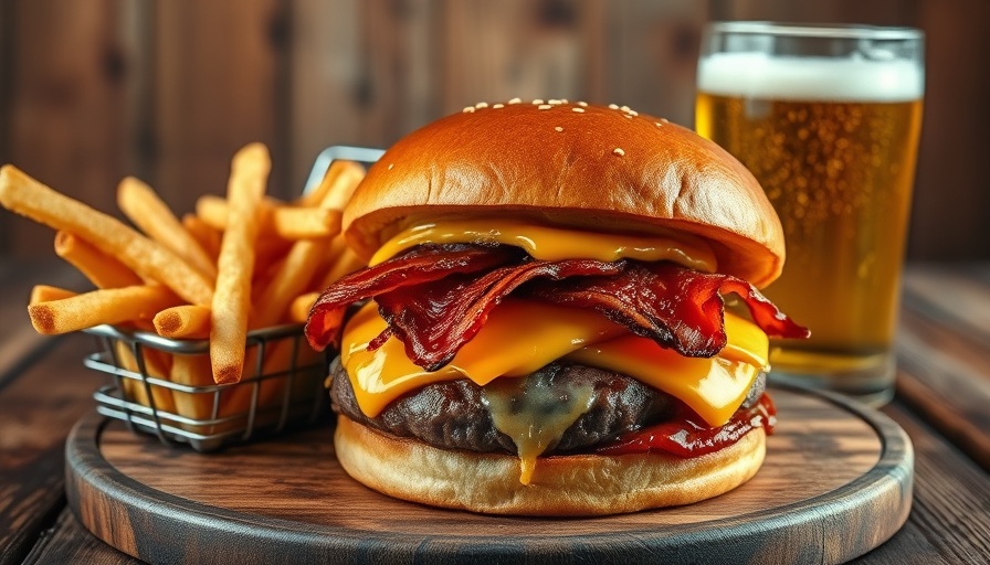 Gourmet Dallas burgers and drink pairings with fries and beer.