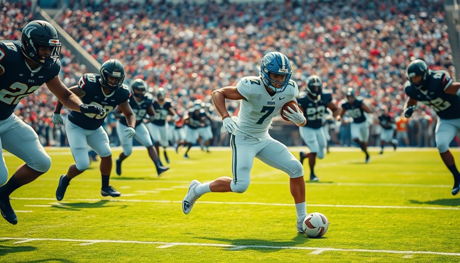 Wylie East football player evading defenders on the field.