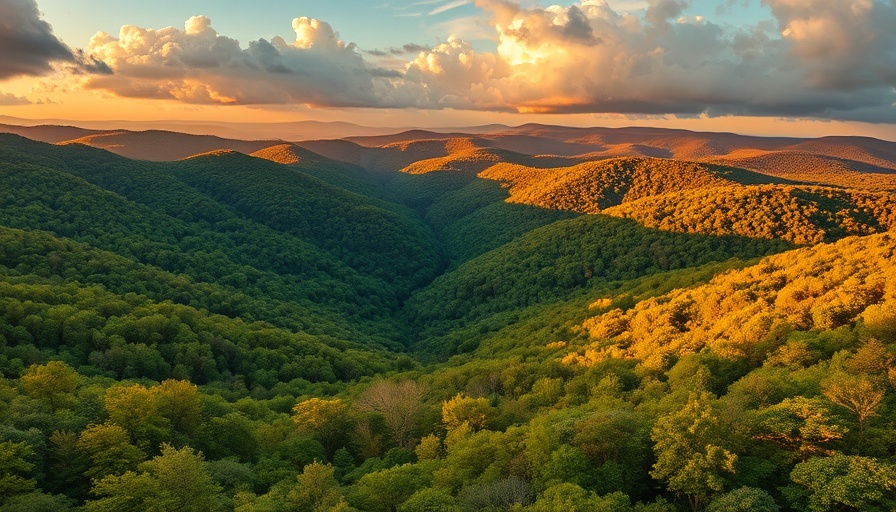 Scenic Shenandoah Valley Wine Trail at sunset.