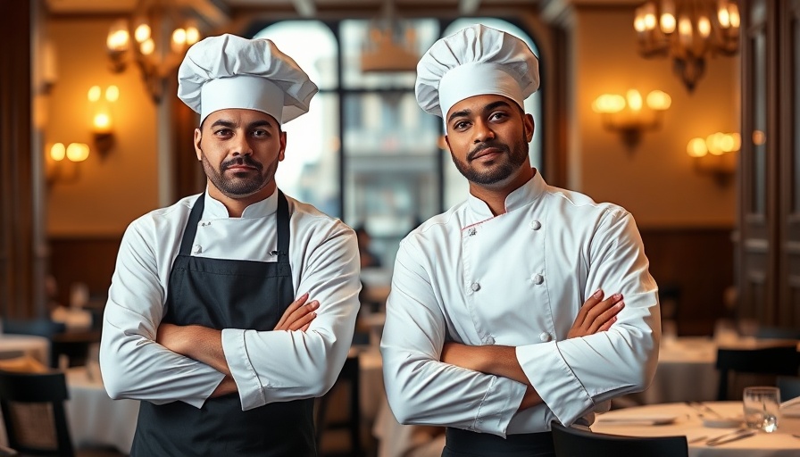 Chefs posing together in upscale Houston restaurant, confident expressions
