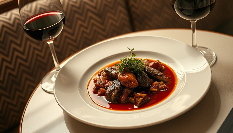 Seasonal Dining Experiences Dallas: Gourmet dish with wine.