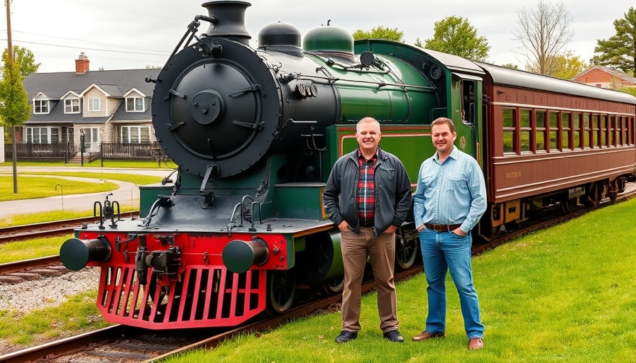Revitalize Luzerne County Rail Line with men by vintage locomotive.