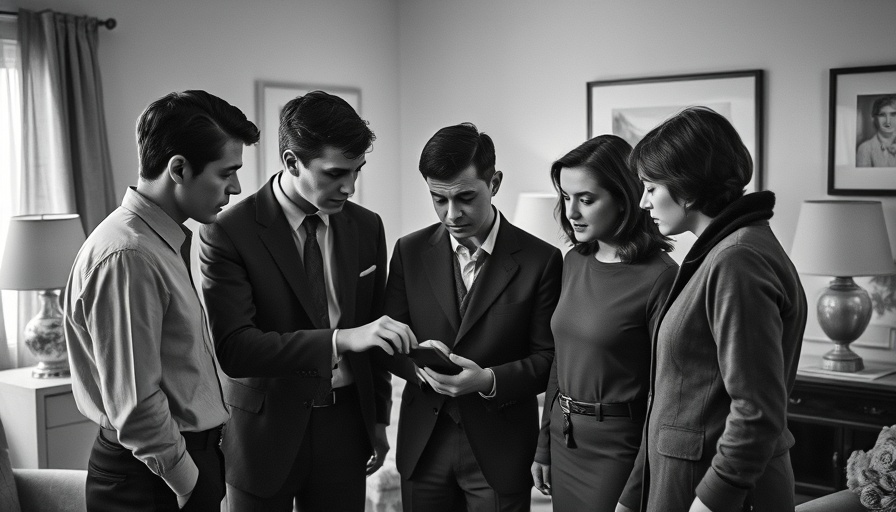 Classic film scene, group discussion about The Maltese Falcon