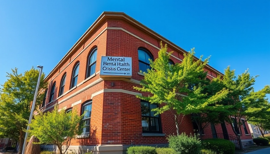 Luzerne County mental health crisis center building exterior with urban backdrop.