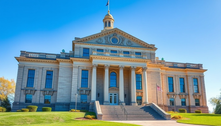 Historic courthouse in Luzerne County, captured under a clear sky.