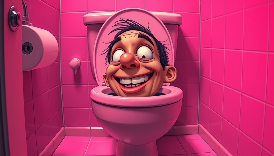 Surreal cartoon of head in toilet, highlighting OpenAI Sora copyright issues.
