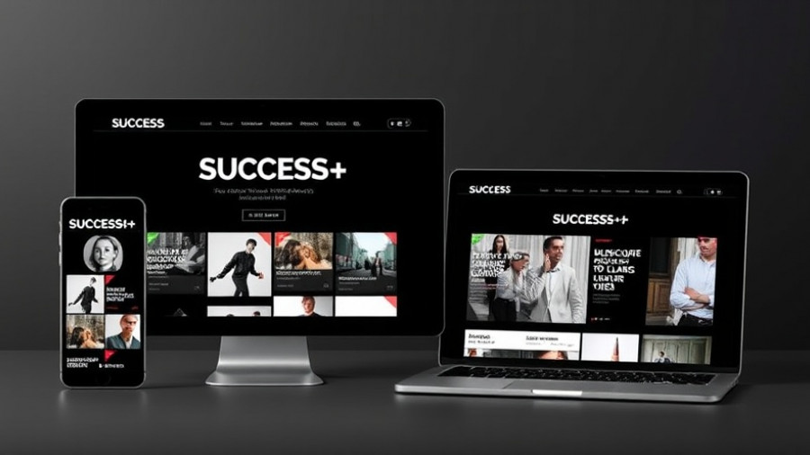 SUCCESS+ displaying across multiple devices in a sleek, modern design.