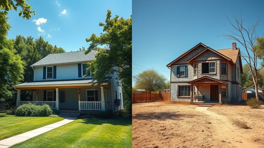 Transformed house showing AI in real estate impact, half renovated, half old.