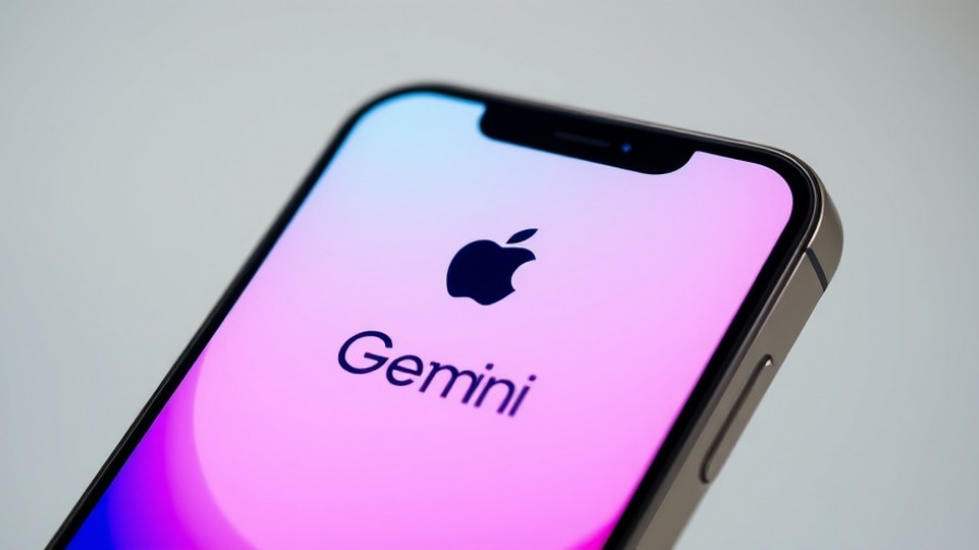 Google Gemini for Siri concept with Apple logo on smartphone.