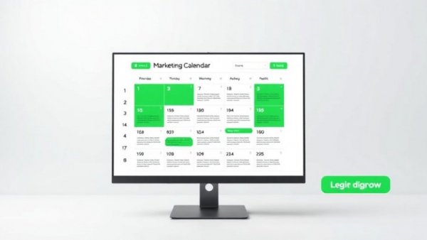 2026 Marketing Calendar promotional graphic with vibrant layout.