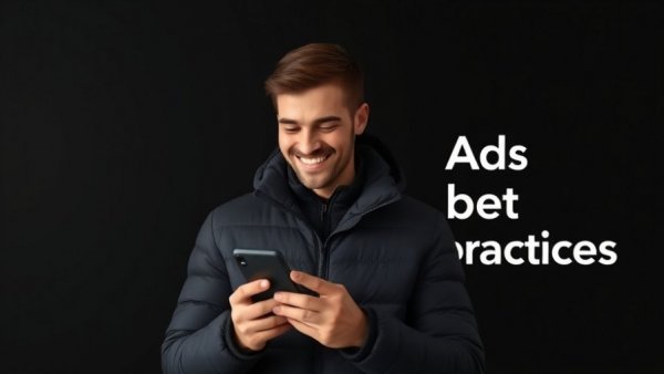 Young man checking phone, X ad campaigns best practices background.