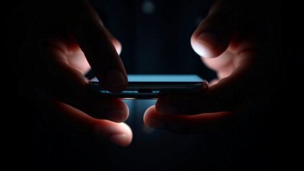 Hands using a smartphone, illustrating social media addiction.