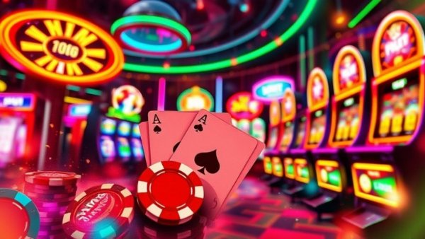 Vibrant Kukimuki Casino theme with digital elements for small business use.