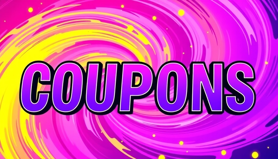 Bold 'COUPONS' text on colorful gradient background for Nike Discounts.