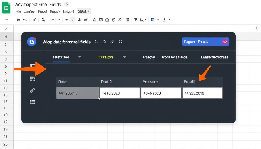 Google Sheets automation interface with email fields mapping