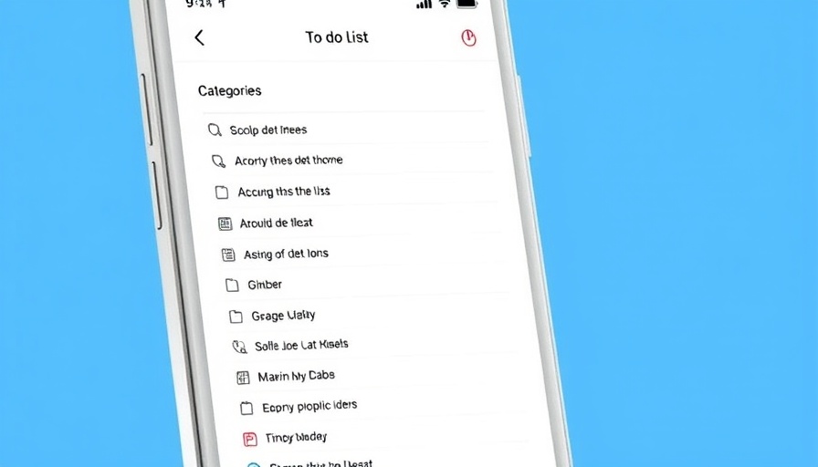 Digital interface of a to-do list app with organized tasks