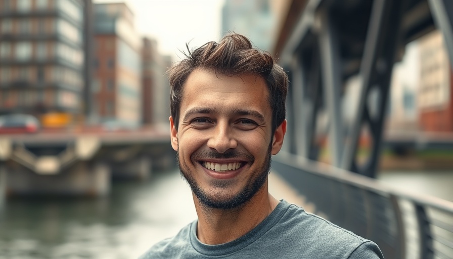 Smiling man portrait with urban background, OpenAI Chatbot context.