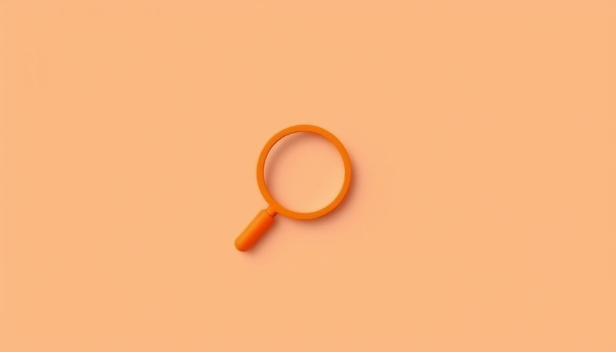 Minimalistic magnifying glass icon on peach background, Pardot Zapier automation.