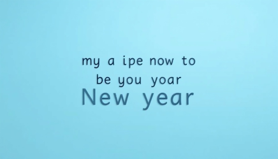 Inspirational New Year quote, simple blue background.