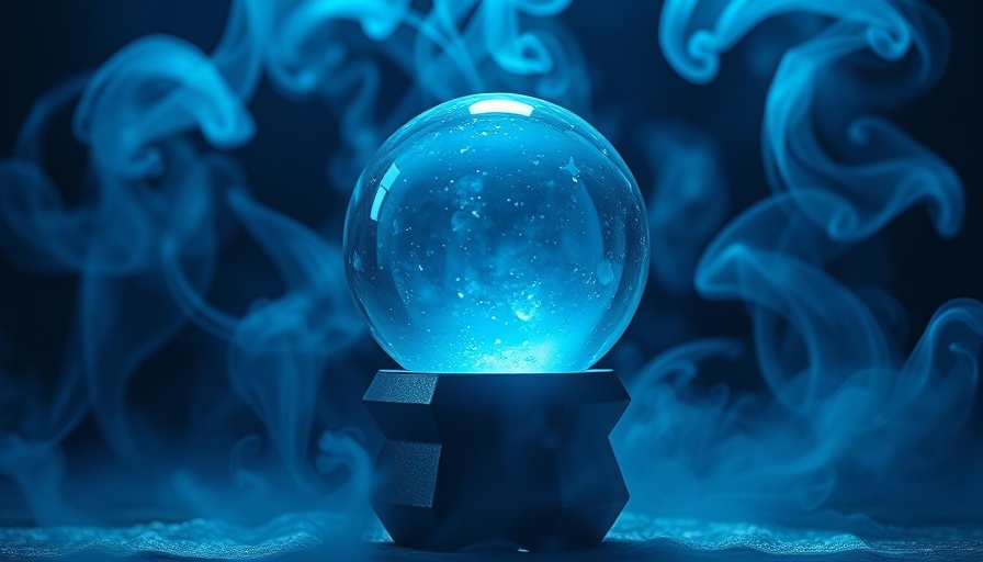 Mystical crystal ball amidst blue mist reflecting venture capital trends.