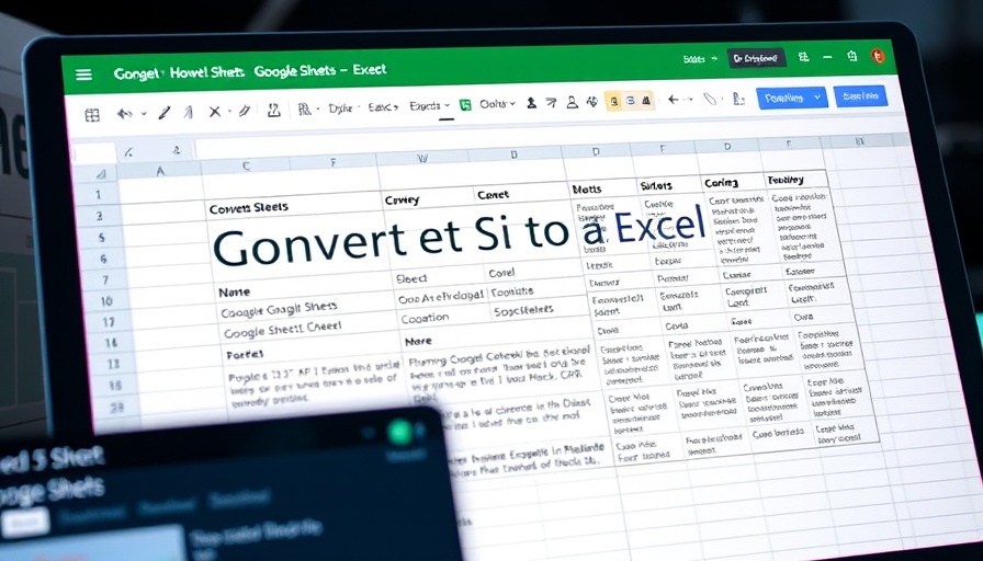 Google Sheets interface for 'Convert Google Sheets to Excel'