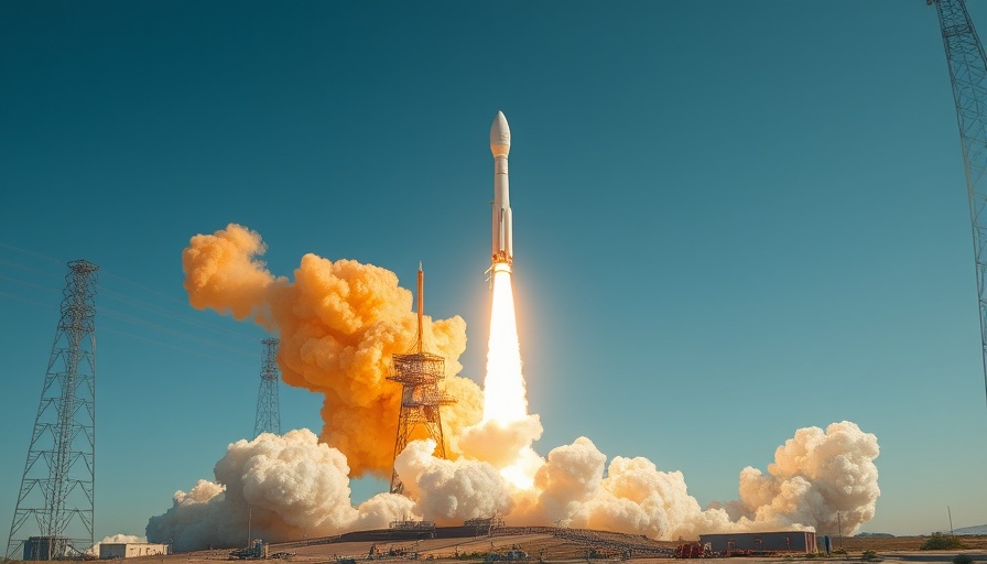 Dynamic rocket launch with smoke trail in clear sky, Elon Musk Space.