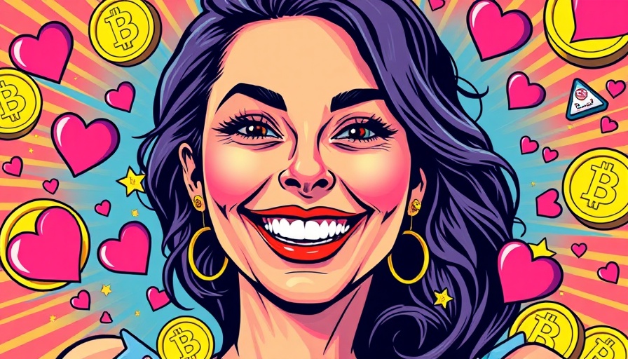 Stylized memecoin marketing image with a vibrant pop art style.