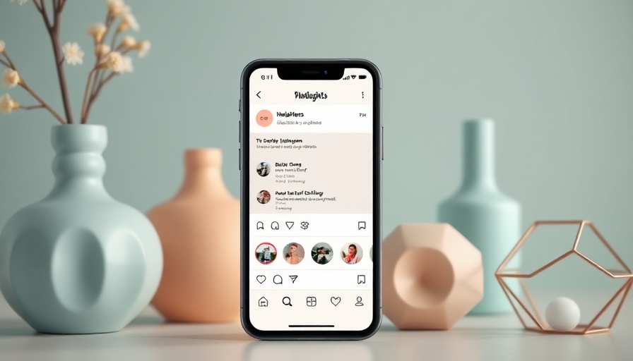 Instagram highlights screen with pastel decor in soft lighting.