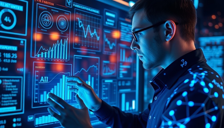 AI Sentiment Analysis concept with futuristic graphs and data interaction.