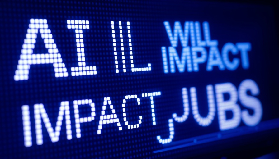 AI Will Impact Jobs neon text on a dark blue background, AI impact workforce.